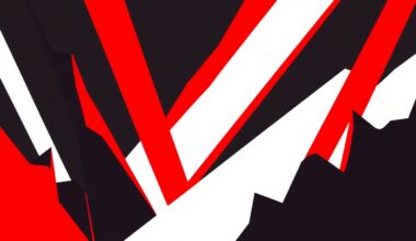 An abstract, minimalist illustration featuring bold, jagged shapes in red and white, capturing the high-energy, escapist spirit of an electronic music festival.