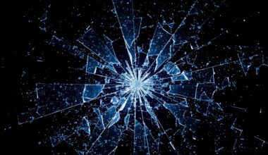 An extreme close-up photograph of a shattered, glittering glass surface, capturing the high-contrast lighting and luxurious textures of a Hollywood blockbuster.