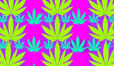 A brightly colored, high-contrast silkscreen print of a cannabis leaf icon repeated in a tight grid pattern, using vibrant neon colors to capture the energy and aesthetic of a new recreational marijuana delivery service in New York City.