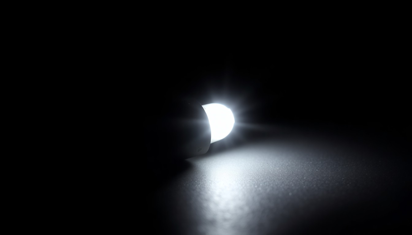 An extreme close-up photograph of a metal hardware item, such as a wrench or screwdriver, sharply lit by a harsh camera flash against a dark background, creating a stark, gritty, and investigative aesthetic to conceptually represent physical evidence of a retail theft crime.