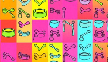 A high-contrast, brightly colored silkscreen print of a dog bowl repeated in a grid pattern, conceptually representing the financial burden of pet ownership in the modern era.