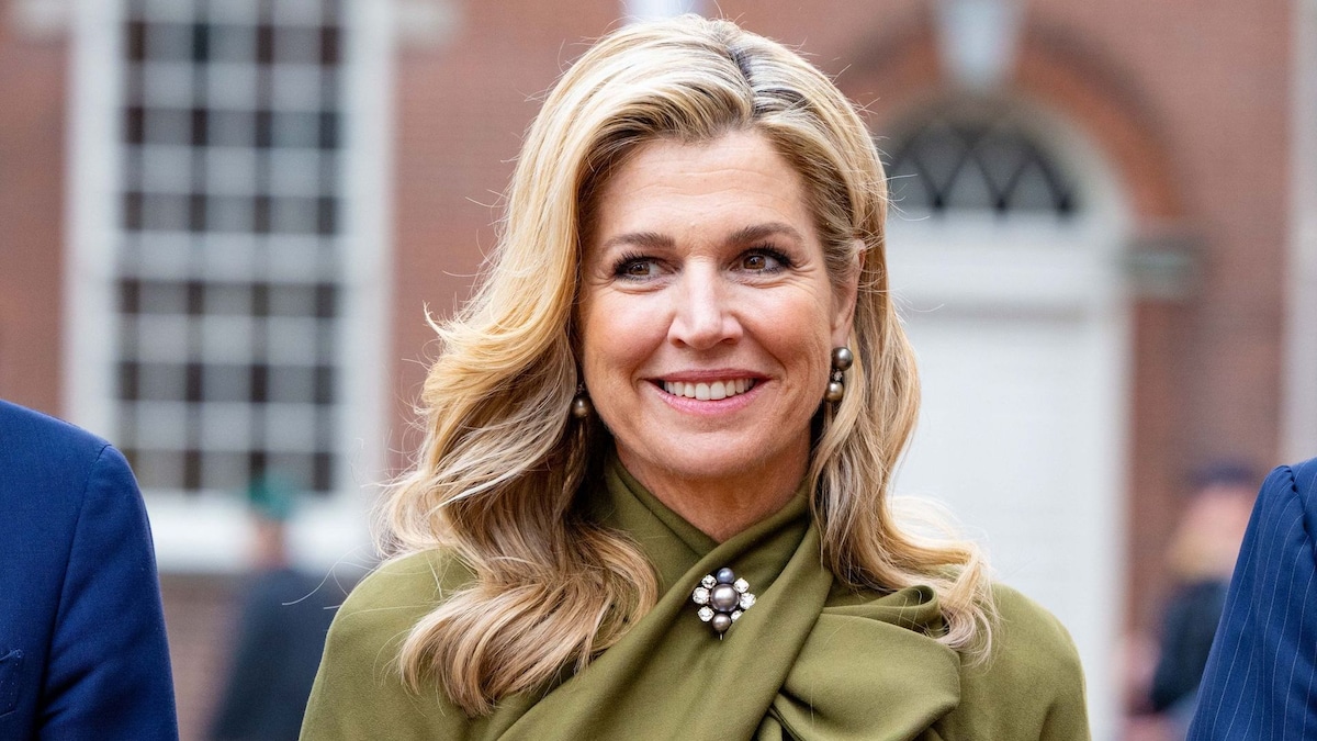 Queen Máxima shines in the U.S. wearing a draped dress and a centuries-old pearl brooch