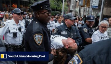 Dozens arrested in New York as protesters demand US blocks sale of bombs to Israel