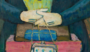Gabriele Münter, Still Life on the Tram (After Shopping), ca. 1909–12. Painting on board, 19 ¾ × 13 ½ inches. © 2025 Artists Rights Society (ARS), New York / VG Bild-Kunst, Bonn.
