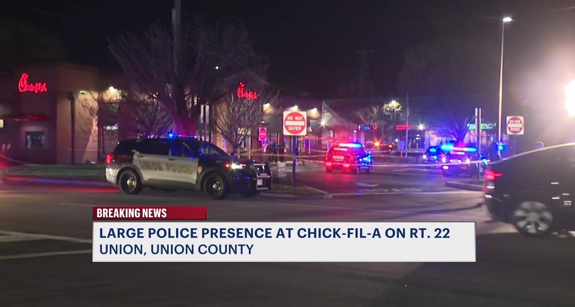 News 12 | Connecticut | Large Police Presence Seen Outside Chick Fil A In Union