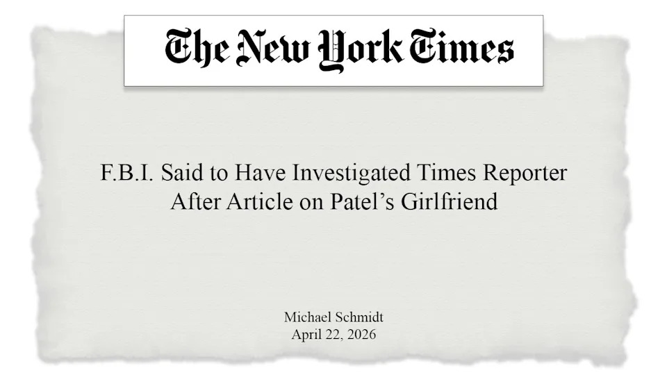 New York Times Patel headline