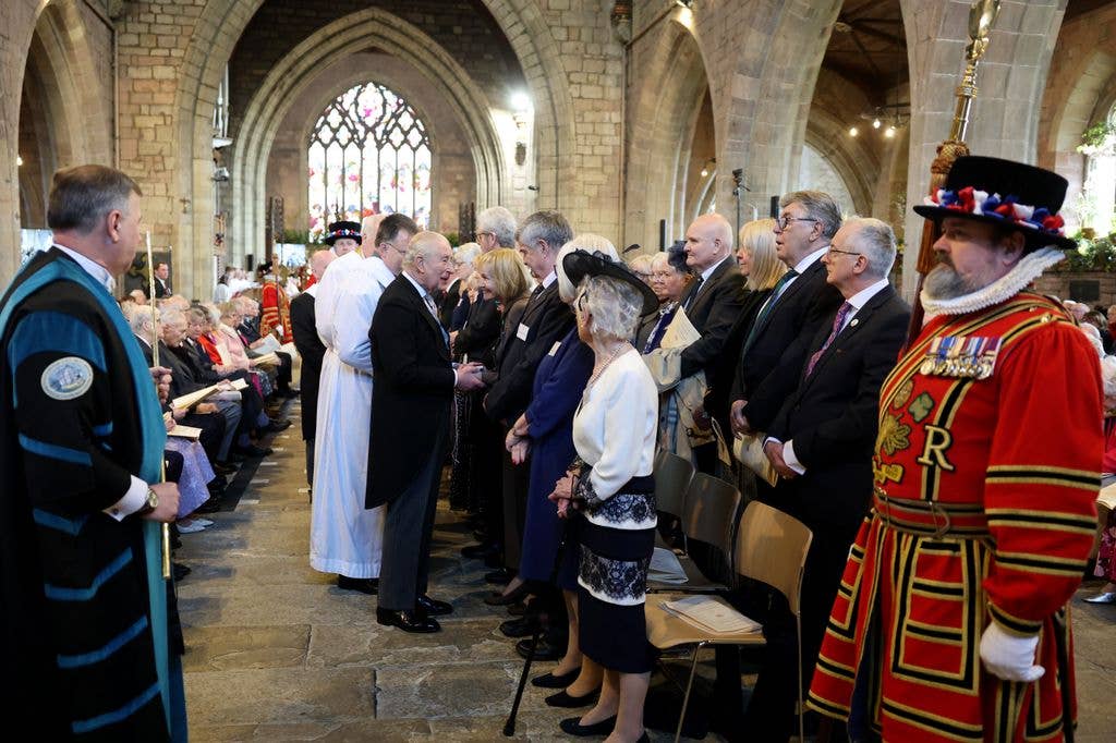 King Charles III meets with some of the 77 men and 77 women Maundy recipients