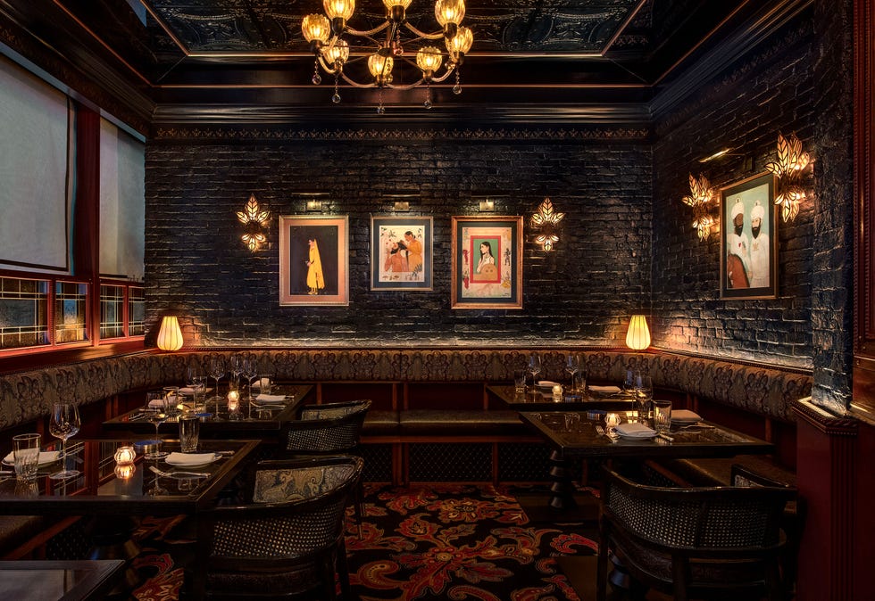 Elegant dining space with artistic decor