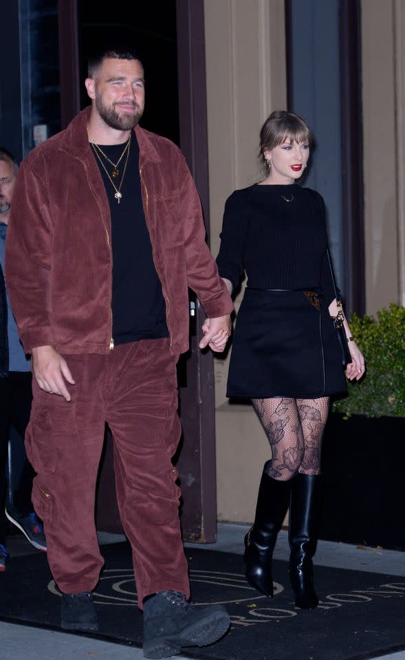 Travis Kelce and Taylor Swift are seen on November 7, 2025 in New York CityCredit: Getty Images