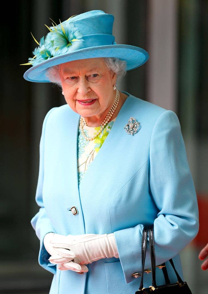 Queen Elizabeth II departs after opening the new BBC Broadcasting House on June 7, 2013