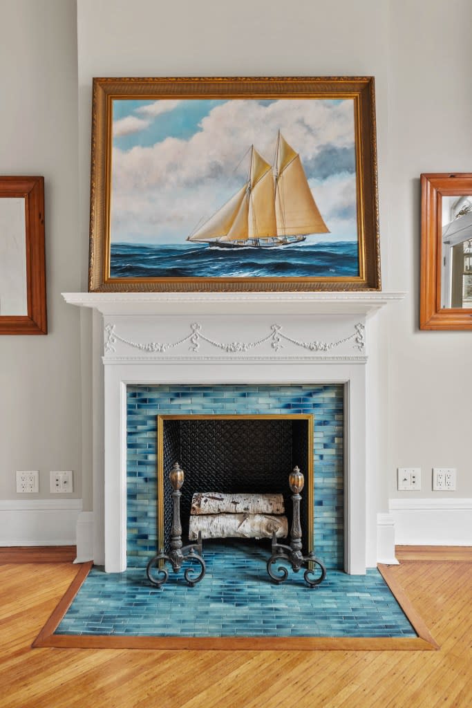 One of the home’s 10 woodburning fireplaces. Platinum Forbes Global Properties