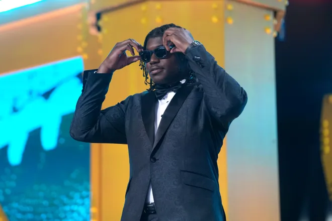 Apr 23, 2026; Pittsburgh, PA, USA; Texas Tech Red Raiders linebacker David Bailey is introduced before the 2026 NFL Draft at Acrisure Stadium. Mandatory Credit: Kirby Lee-Imagn Images