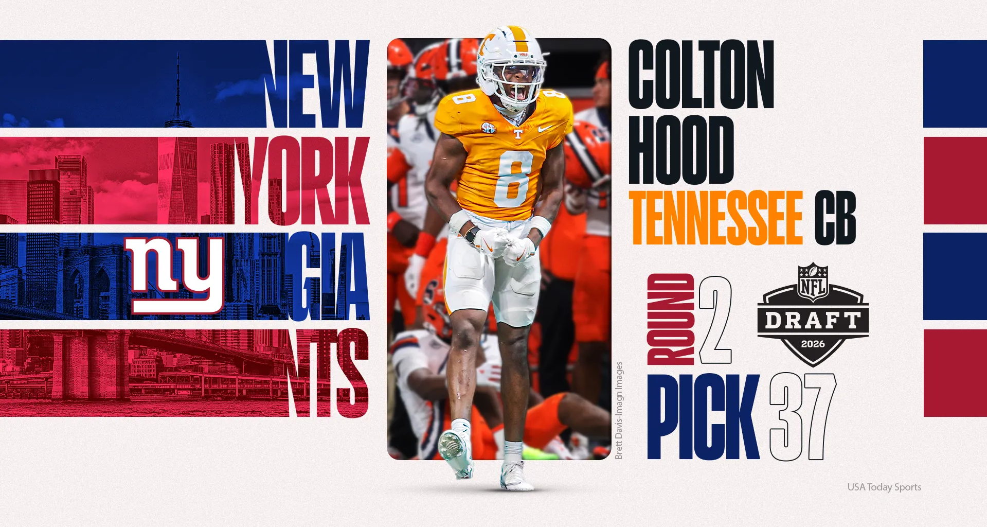 Tennessee cornerback drafted by New York in second round