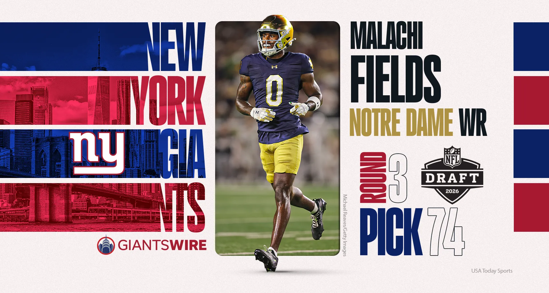 New York Giants select Malachi Fields at No. 74 overall