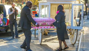 Brooklyn baby shooting: Family and onlookers mourn as slain child’s tiny casket is marched through neighborhood