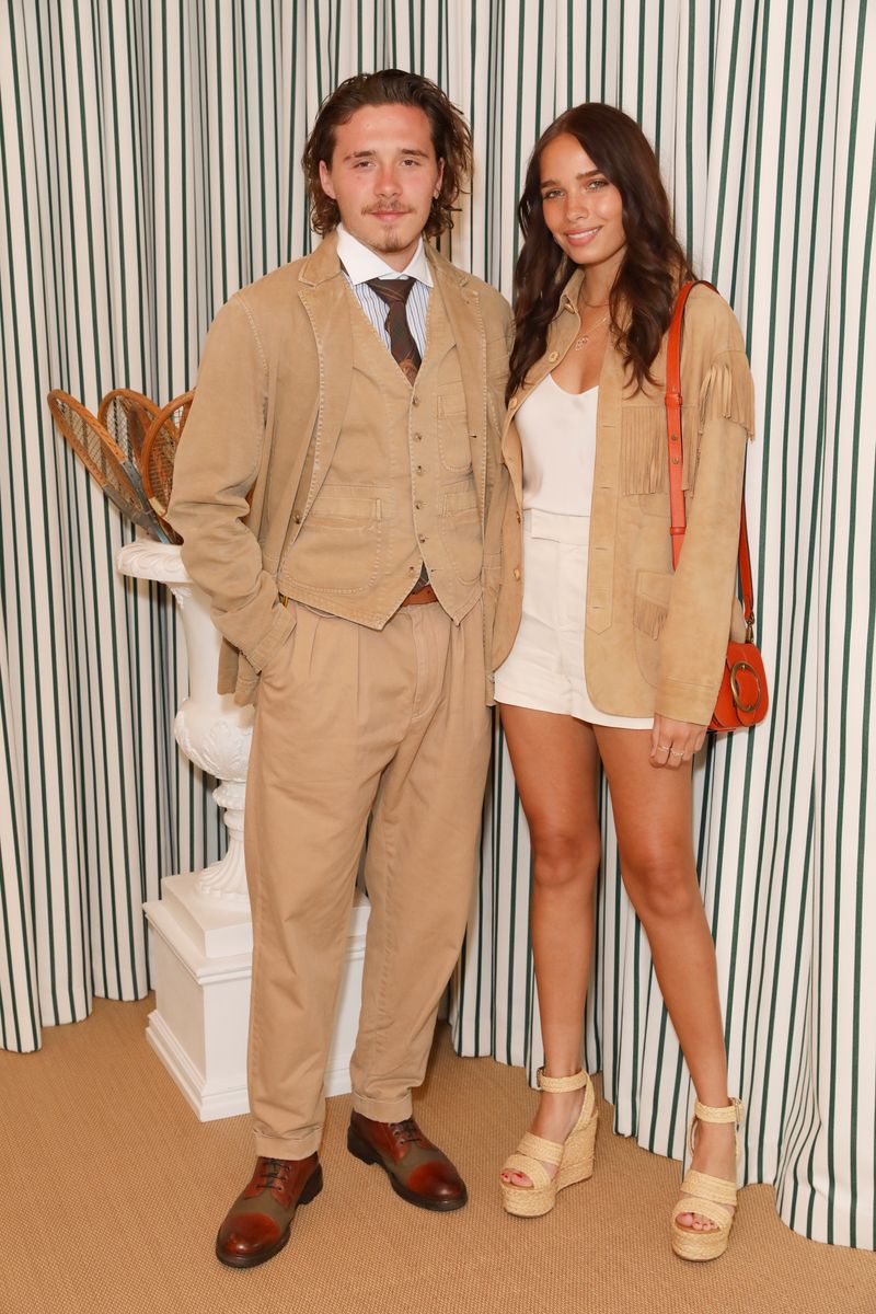 Hana Cross and Brooklyn Beckham at All England Lawn Tennis and Croquet Club on July 14, 2019