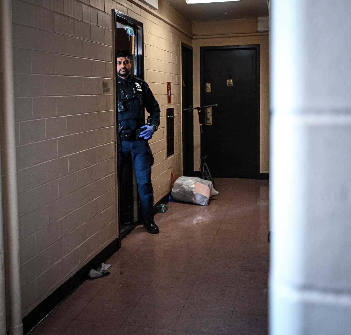 police standing in hallway