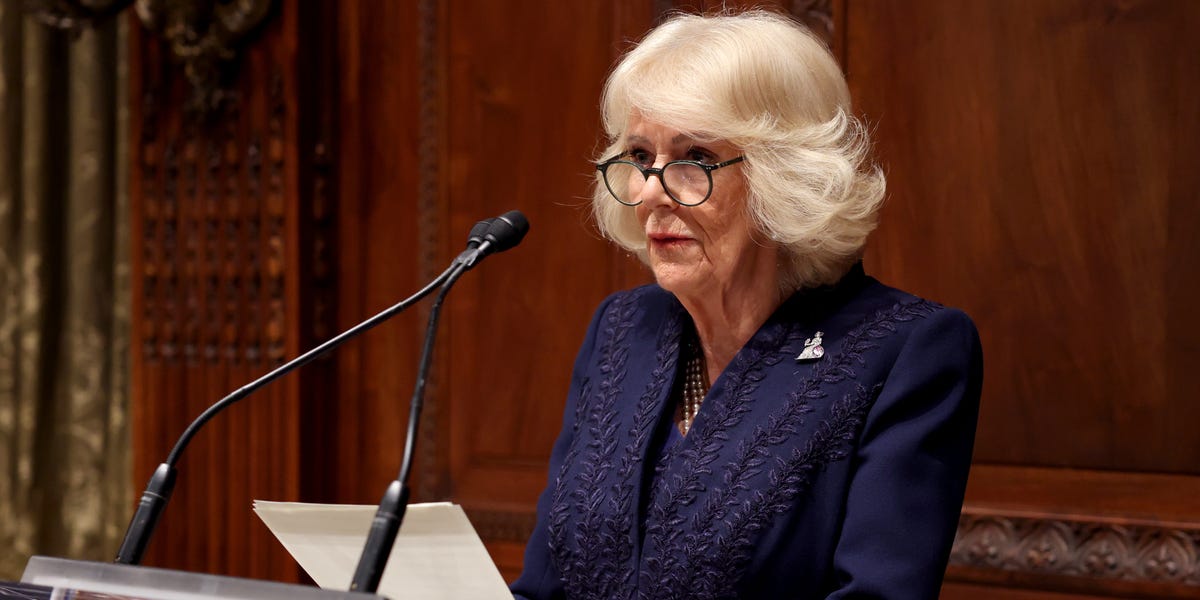 Queen Camilla Wore the Diamond Britannia Brooch in New York City