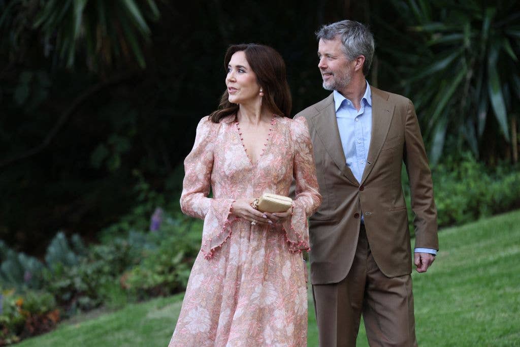 Denmark's King Frederik X and Queen Mary arrive ahead of 'An Evening in the Garden' at the Royal Botanic Gardens in Melbourne on March 18