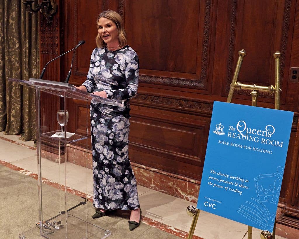 Jenna Bush Hager makes remarks during a literary engagement at New York Public Library on day three of the State Visit of King Charles III and Queen Camilla to the United States of America, on April 29, 2026 in New York, New York.