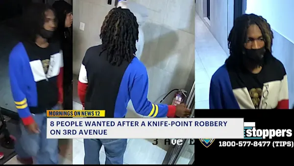 News 12 | Brooklyn | 8 people wanted for knifepoint robbery inside Boerum Hill building
