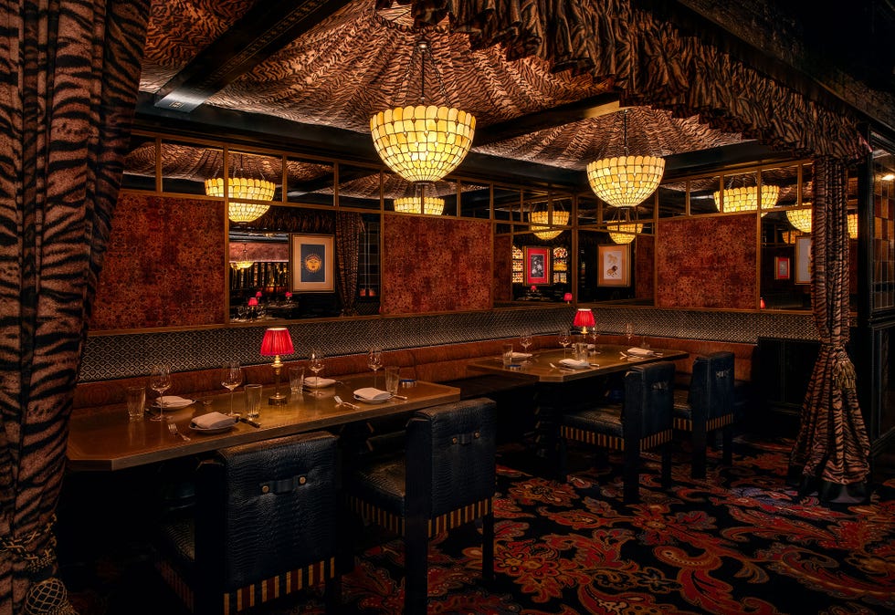 Elegant restaurant interior with detailed decor.