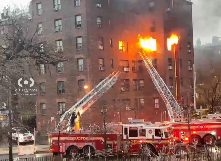 Fire officials say a fire broke out on the sixth floor of a residential building at 450 East 105th Street at around 6:48 a.m.