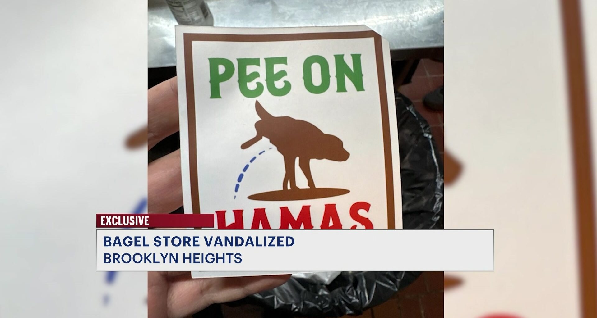 News 12 | Brooklyn | Exclusive Police Investigate Vandalism Outside Palestinianowned Bagel Shop In Brooklyn Heights
