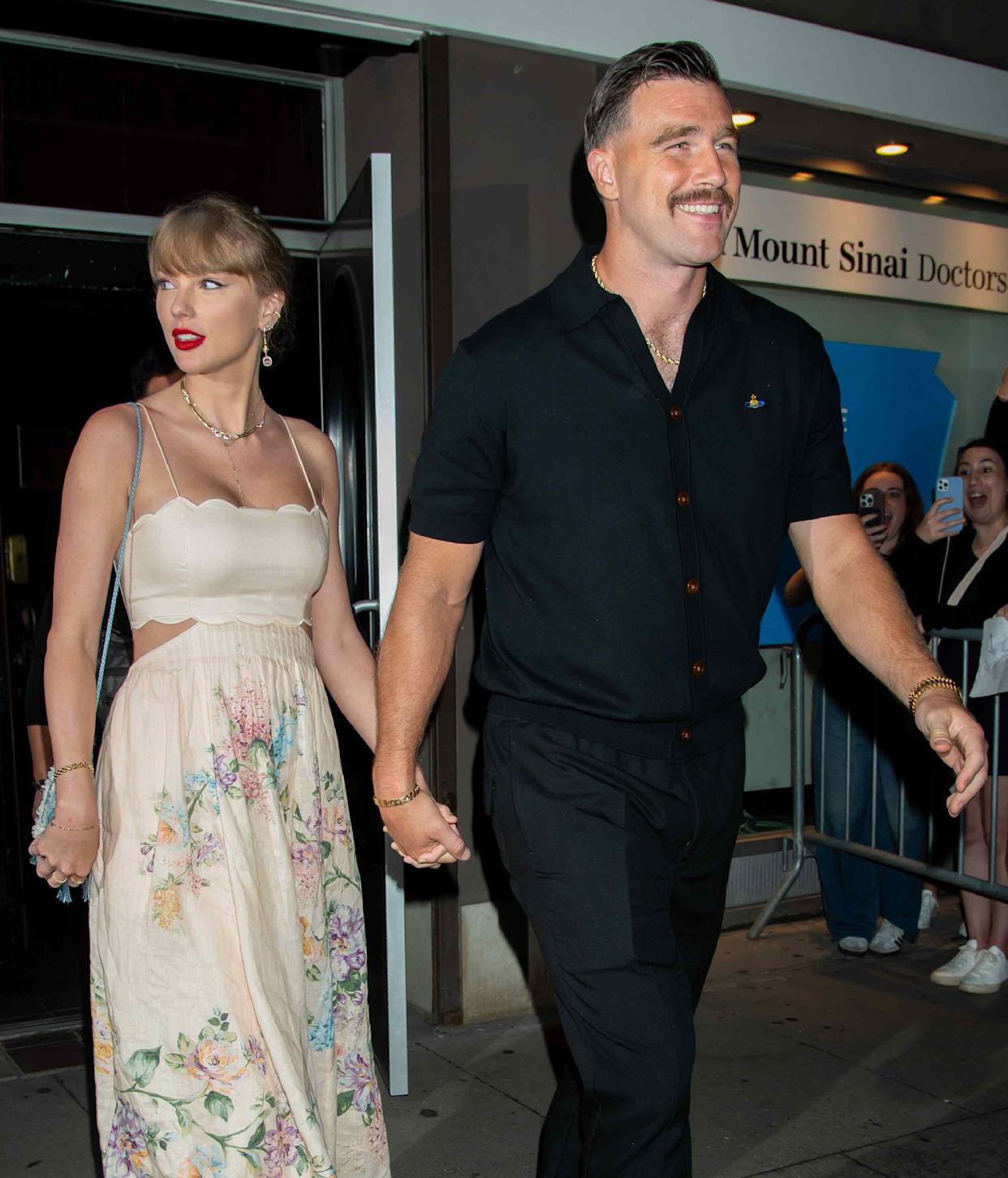 Taylor Swift and Travis Kelce are seen leaving Karen Elson Wedding on September 7, 2024 in New York, New YorkCredit: Getty Images