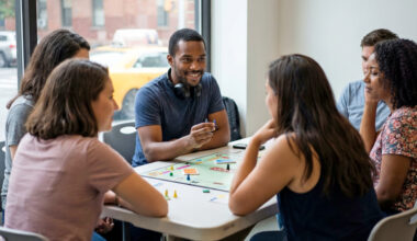 Adult Friends Playing a Board Game