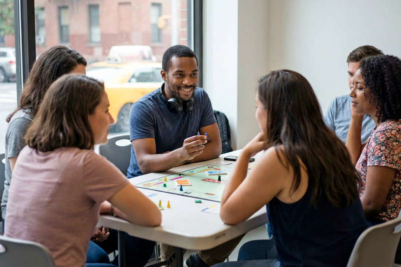 Adult Friends Playing a Board Game