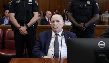 Harvey Weinstein appears in Manhattan criminal court, Tuesday, April  14, 2026, in New York.  (Angela Weiss/Pool Photo via AP)