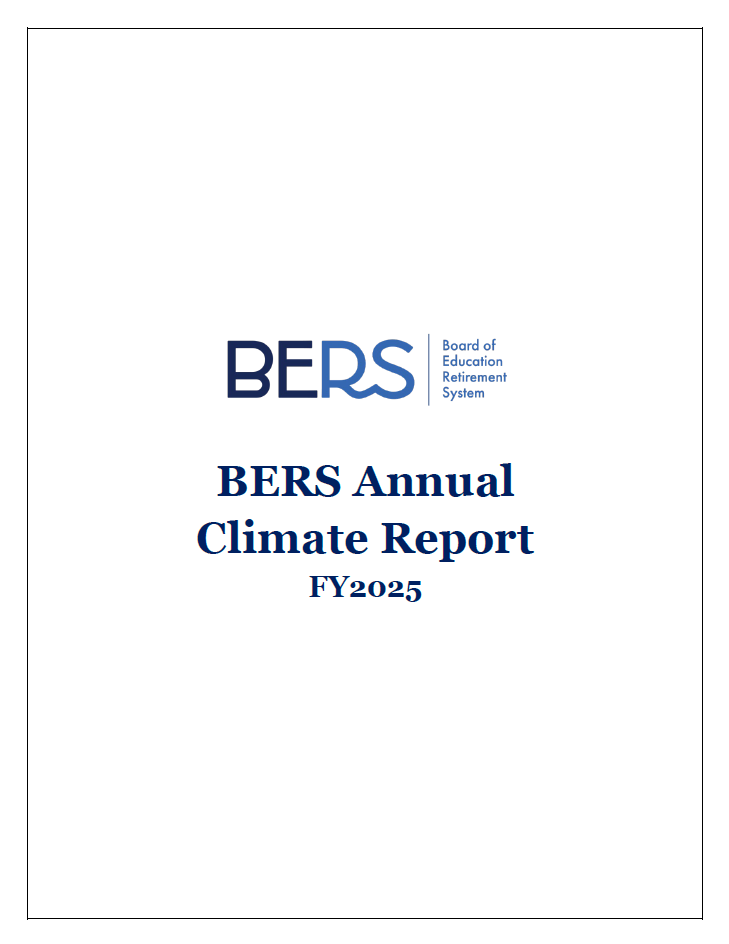 BERS Annual Climate Report FY2025