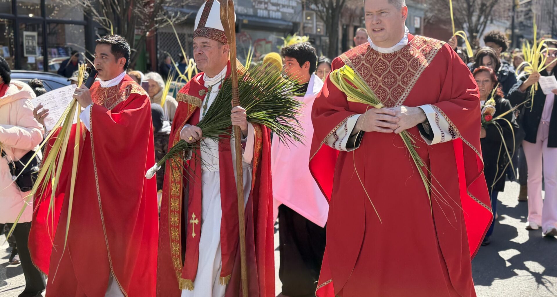 Crucifiers lead a past year’s Way of the Cross procession across the Brooklyn Bridge. Photo: Francesca N. Tate/Brooklyn Eagle
