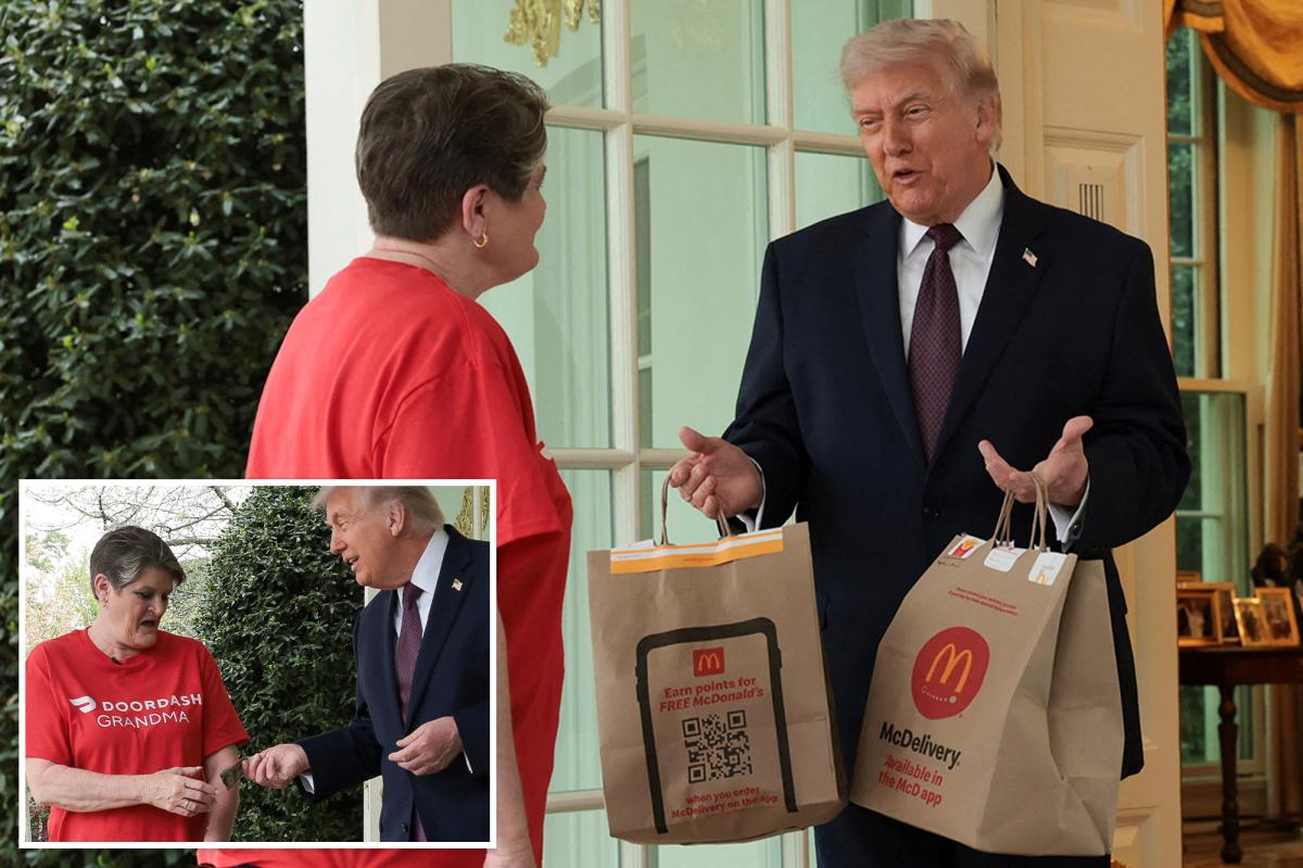 Trump tips DoorDash driver $100 for McDonald's delivery at Oval Office