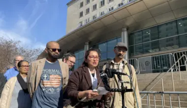 Jabez Chakraborty’s family outside of Queens Criminal Court. The case against the 23-year-old Briarwood man will continue after a judge rejected a motion to dismiss the charges on Wednesday, April 1. Photo: Jacob Kaye/Eagle Urban Media