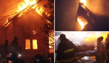Fire rages at NYC church rebuilt after inferno 138 years ago: photos