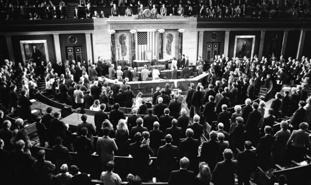 Rep. Eliot Engel is sworn in on Jan 2, 1989 in Washington.