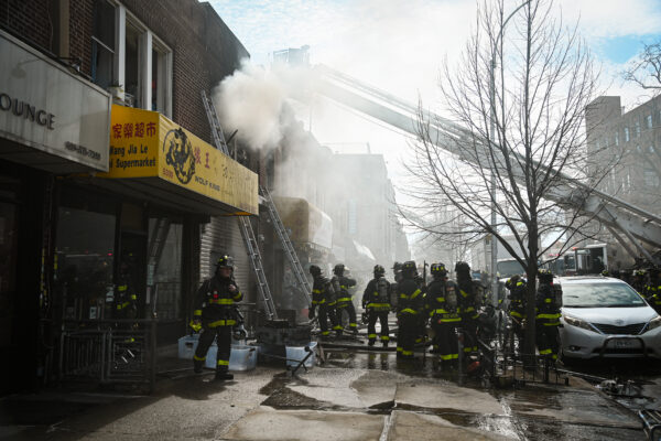 A three-alarm fire broke out at 5311 Fort Hamilton Parkway at 1:45 p.m. on Sunday, Apr 12, 2026. The fire was confined to a clothing store that was packed to the ceiling with boxes of merchandise. A person was arrested by Fire Marshals near the scene a short time later on suspicion of arson.