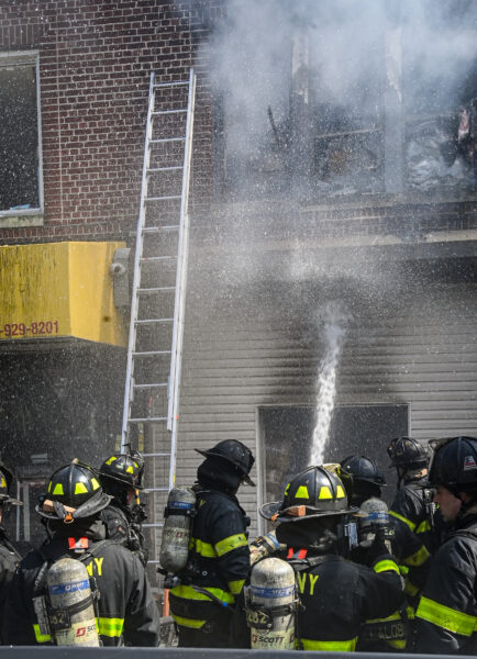 A three-alarm fire broke out at 5311 Fort Hamilton Parkway at 1:45 p.m. on Sunday, Apr 12, 2026. The fire was confined to a clothing store that was packed to the ceiling with boxes of merchandise. A person was arrested by Fire Marshals near the scene a short time later on suspicion of arson.