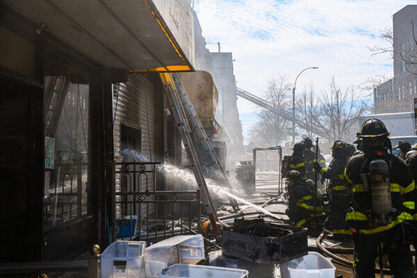 A three-alarm fire broke out at 5311 Fort Hamilton Parkway at 1:45 p.m. on Sunday, Apr 12, 2026. The fire was confined to a clothing store that was packed to the ceiling with boxes of merchandise. A person was arrested by Fire Marshals near the scene a short time later on suspicion of arson.