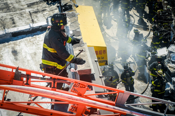 A three-alarm fire broke out at 5311 Fort Hamilton Parkway at 1:45 p.m. on Sunday, Apr 12, 2026. The fire was confined to a clothing store that was packed to the ceiling with boxes of merchandise. A person was arrested by Fire Marshals near the scene a short time later on suspicion of arson.