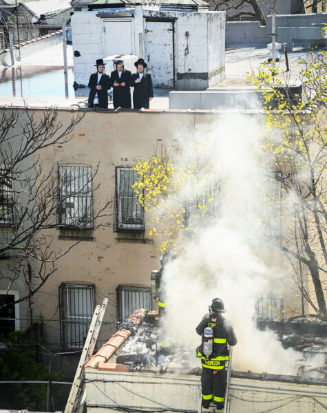 A three-alarm fire broke out at 5311 Fort Hamilton Parkway at 1:45 p.m. on Sunday, Apr 12, 2026. The fire was confined to a clothing store that was packed to the ceiling with boxes of merchandise. A person was arrested by Fire Marshals near the scene a short time later on suspicion of arson.