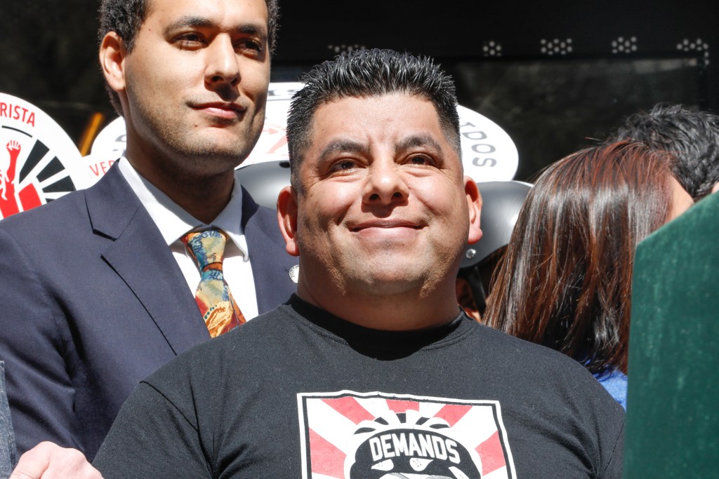 Delivery worker Sergio Gustavo Ajche first got the idea for a recharging hub at City Hall Park in the earliest days of the COVID-19 pandemic.