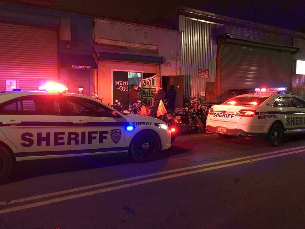 The NYC Sheriff's office raided a Feb. 7, 2021 party in Brooklyn where more than 200 patrons, many of whom weren't wearing masks, partied in violation of COVID-19 regulations.