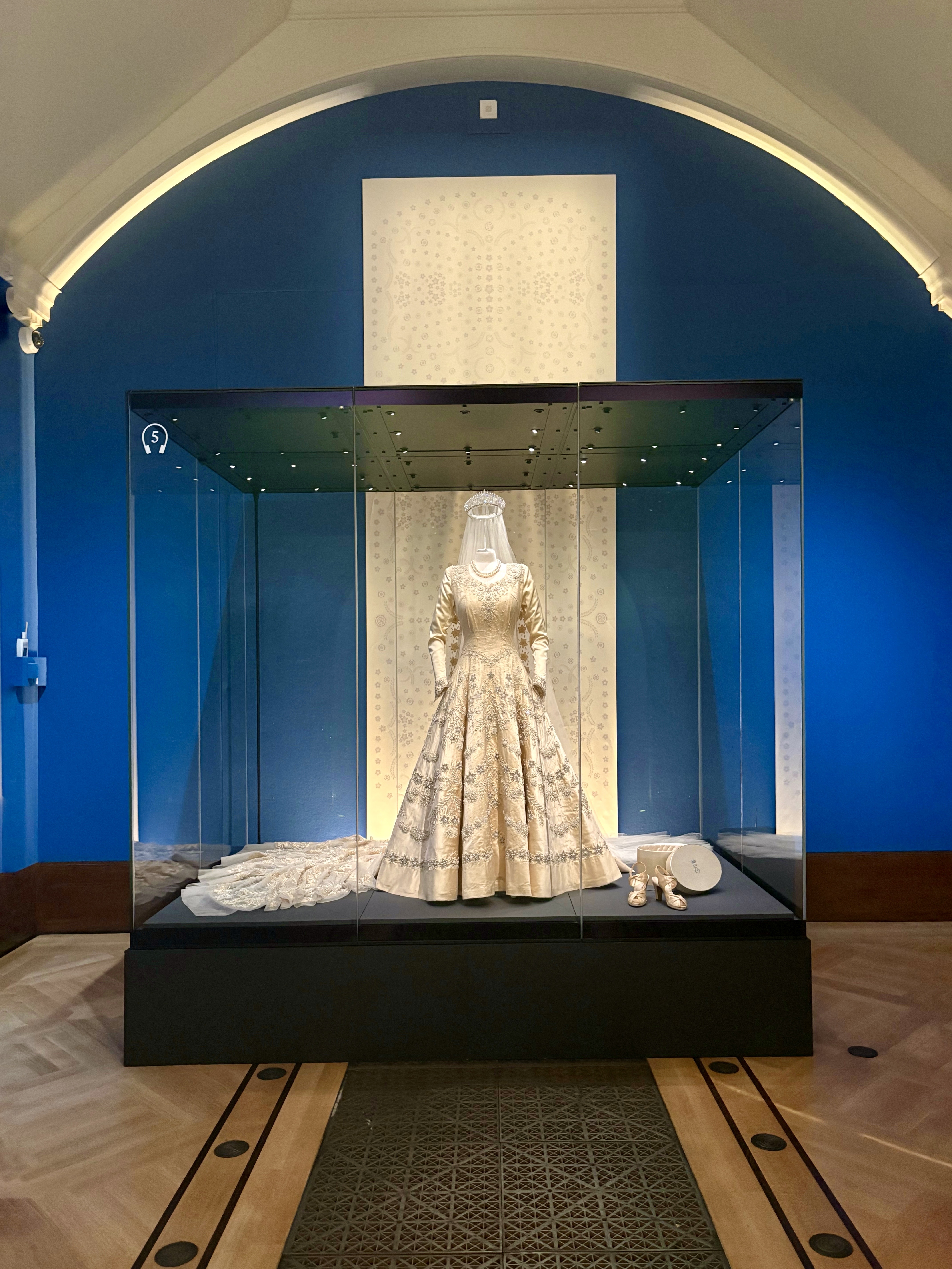 Queen Elizabeth's wedding gown on display at Buckingham Palace