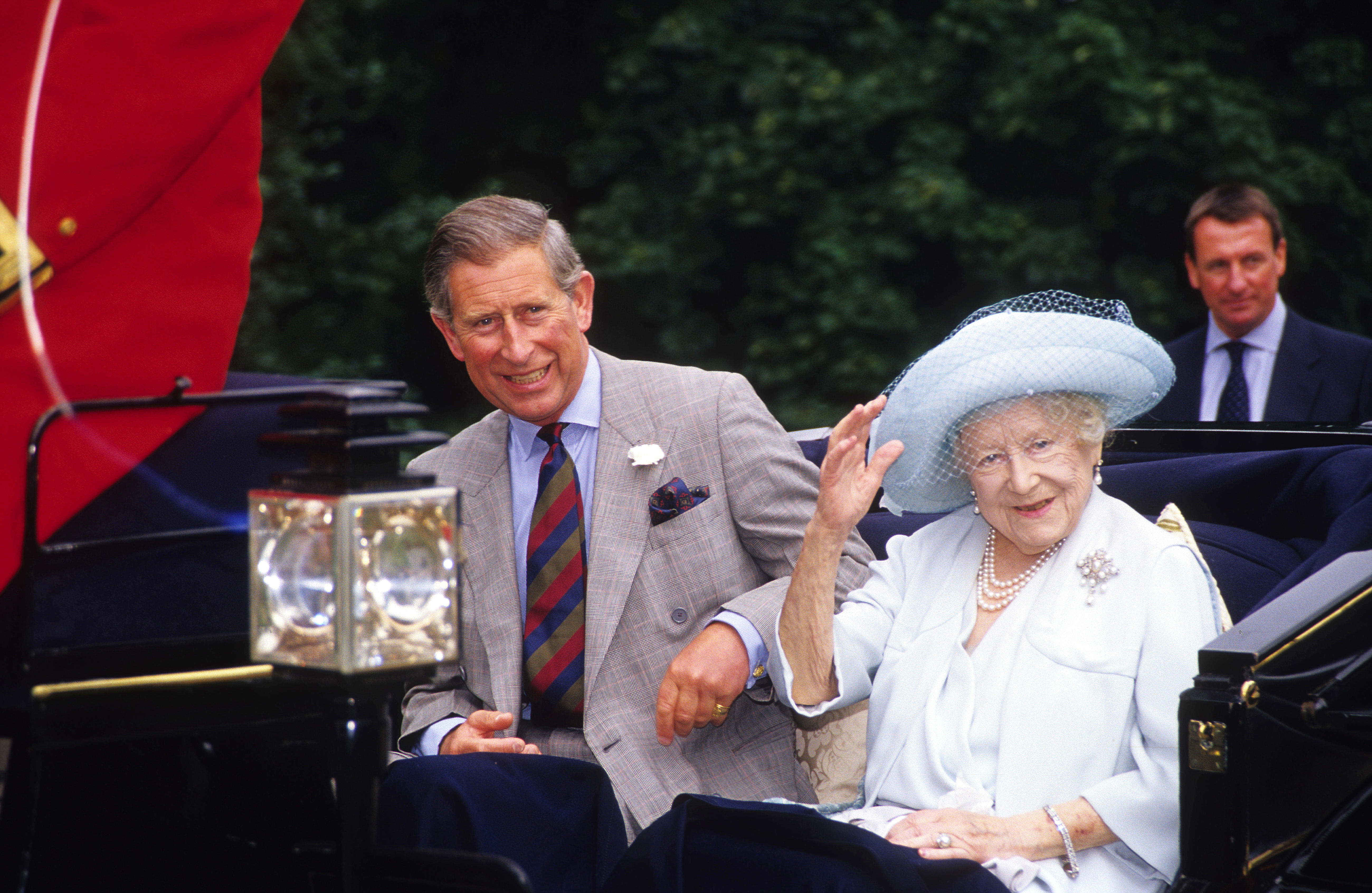 Queen Elizabeth The Queen Mother, Prince Charles, Prince of Wales, 1990. (Photo by John Shelley Collection/Avalon/Getty Images)