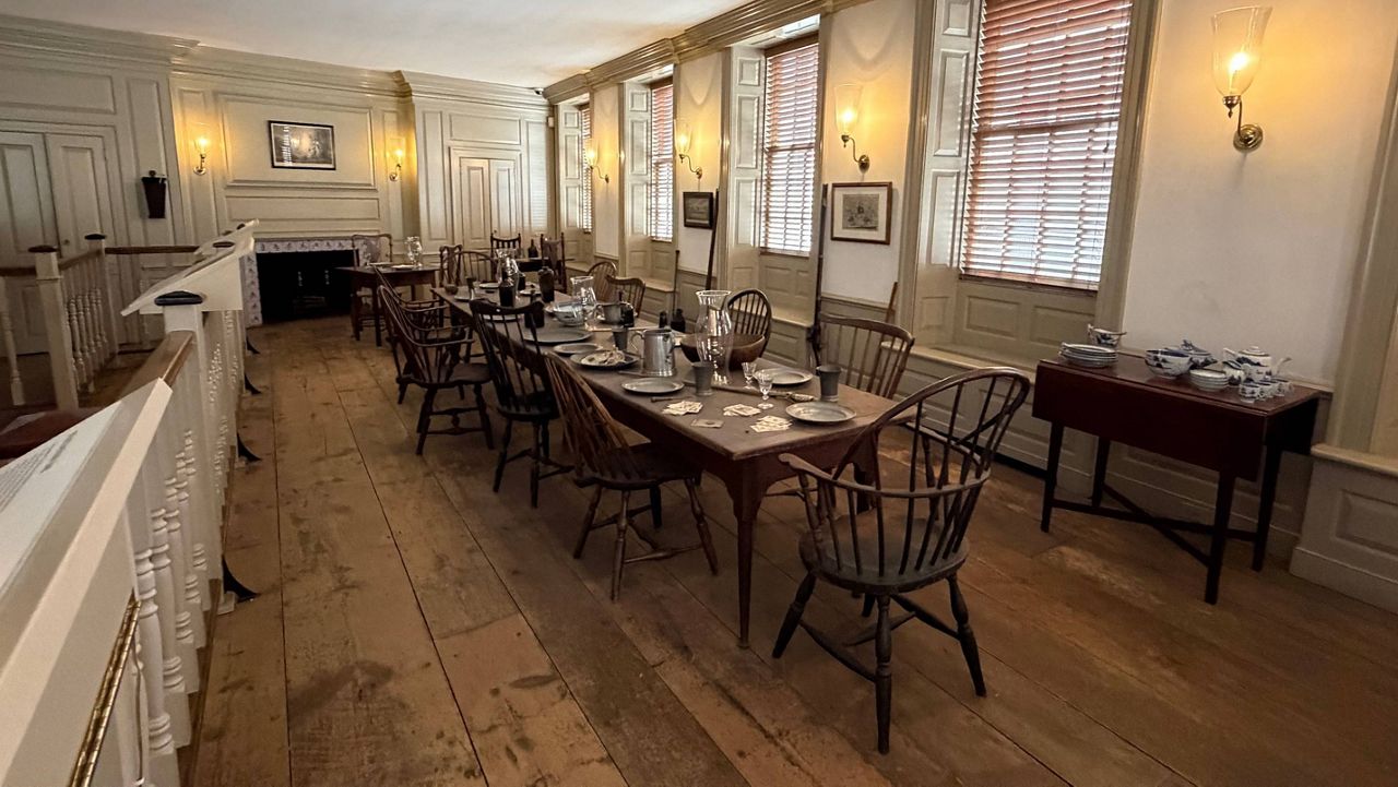 The Long Room at Fraunces Tavern is where George Washington held his farewell dinner with officers from the Continental Army on Dec. 4, 1783. (Ryan Chatelain/Spectrum News)