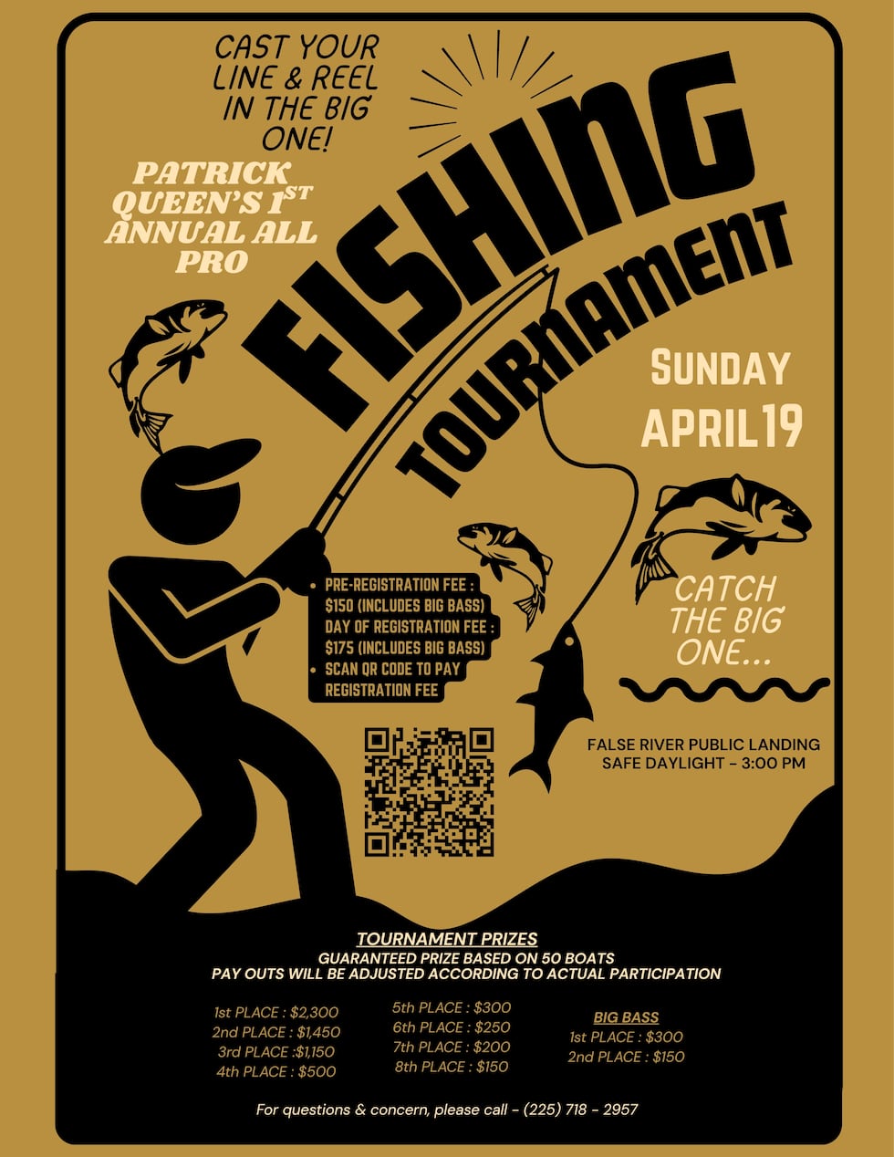 Former LSU linebacker Patrick Queen hosts fishing competition