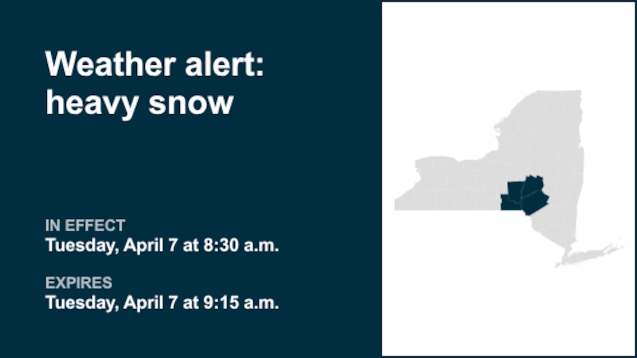 NY weather: Prepare for heavy snow in part of New York Tuesday morning